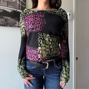 Y2K Goth Grunge Graphic Long Sleeve Top